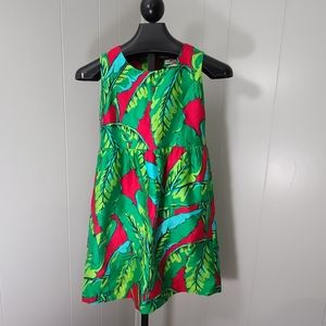 Vineyard Vines Girls Banana Leaf Fit and Flare Sleeveless Dress Size 14